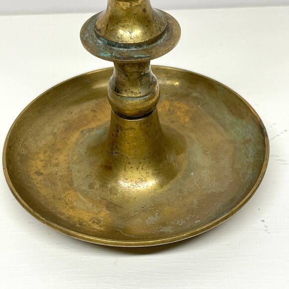 Rustic Brass Classic Candlestick Holder - Picture 2 of 5